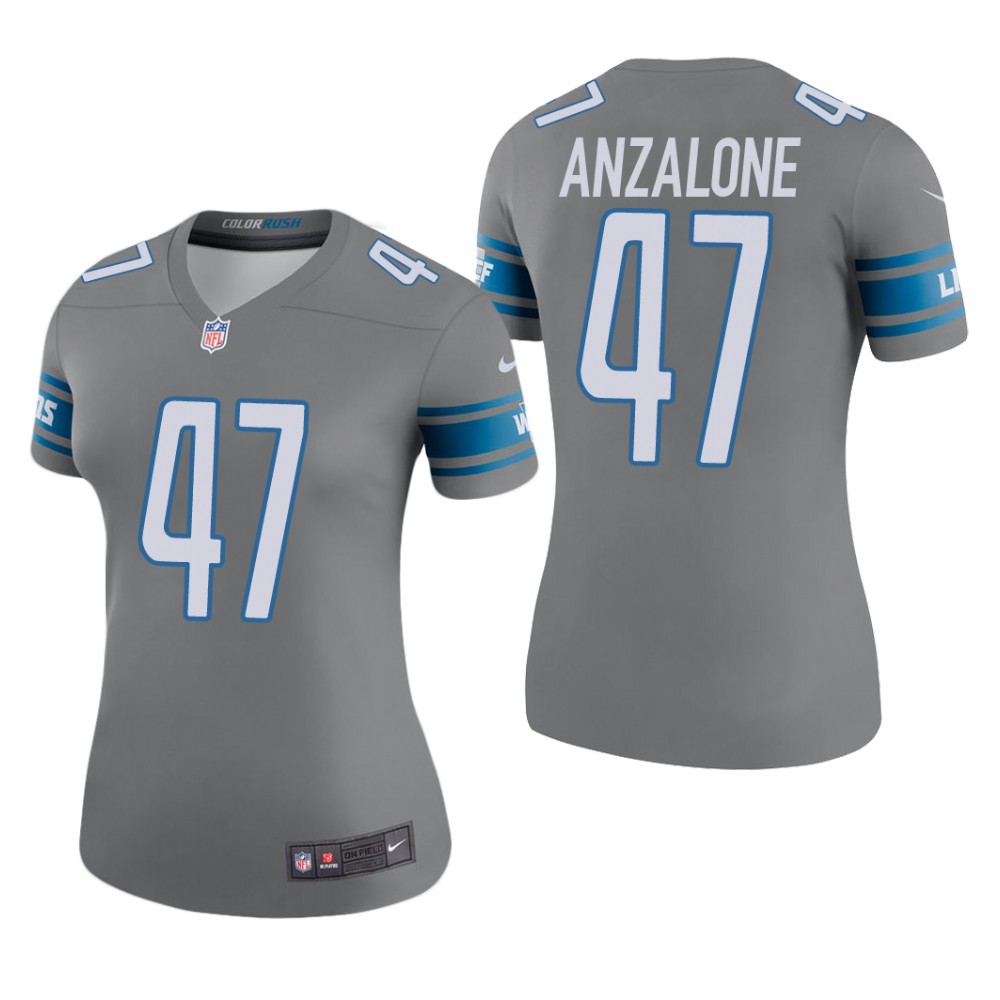 Detroit Lions Alex Anzalone Steel Jersey Color Rush Legend - Women's