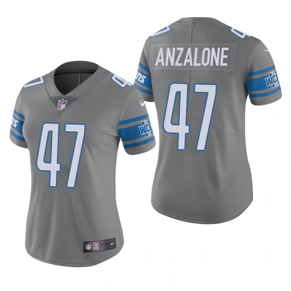 Detroit Lions Alex Anzalone Steel Jersey Color Rush Limited - Women's