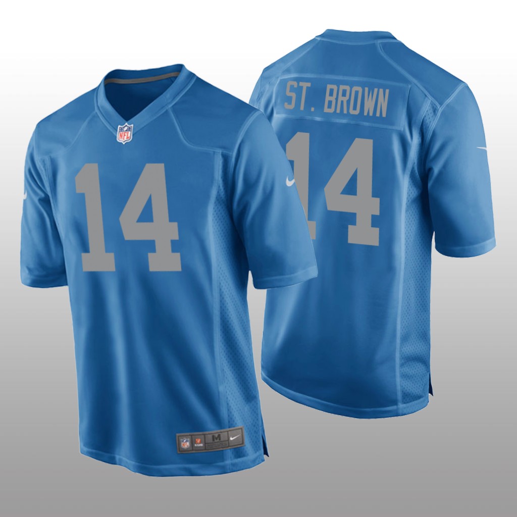 Detroit Lions Amon-Ra St. Brown Blue Jersey Throwback Game - Men's