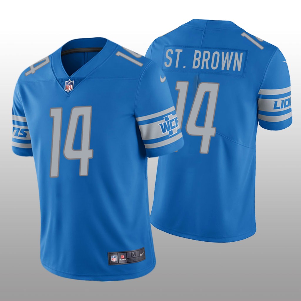 Detroit Lions Amon-Ra St. Brown Light Blue Jersey Vapor Limited - Men's