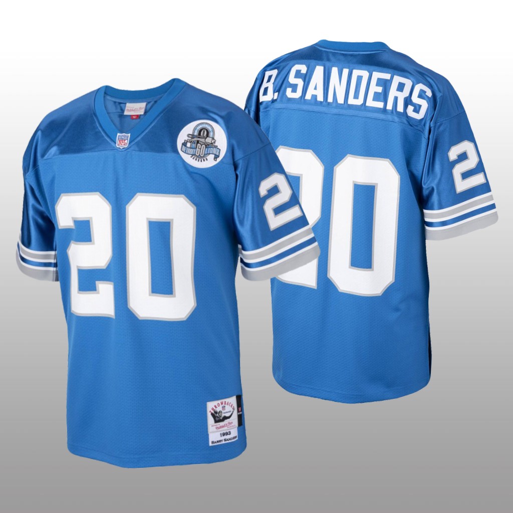 Detroit Lions Barry Sanders Blue Throwback 1993 Jersey - Men's