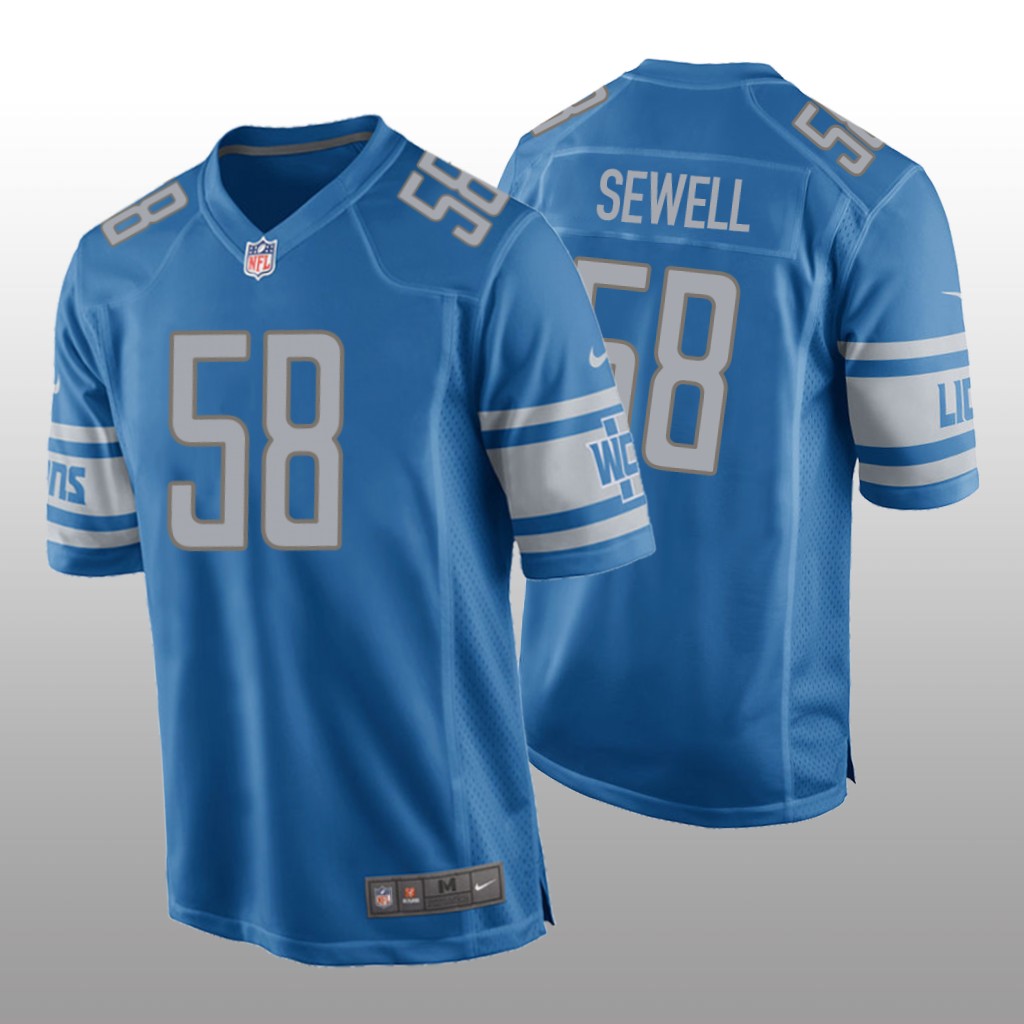 Detroit Lions Blue 2021 NFL Draft Penei Sewell Game Jersey