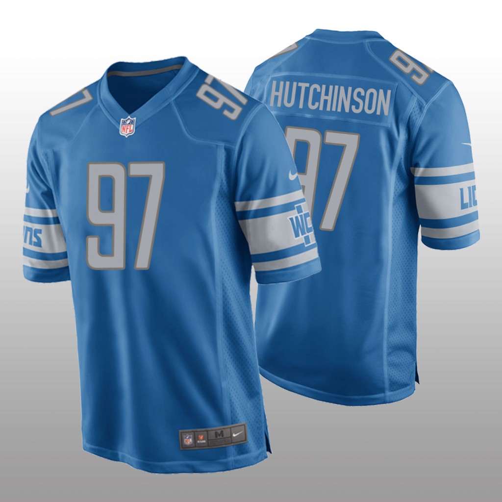 Detroit Lions Blue 2022 NFL Draft Aidan Hutchinson Game Jersey