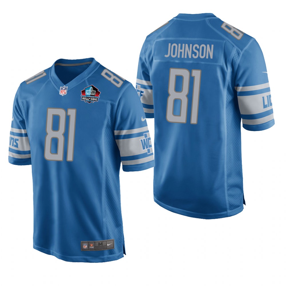 Detroit Lions Calvin Johnson Blue Game NFL Hall of Fame Class of 2021 - Men's