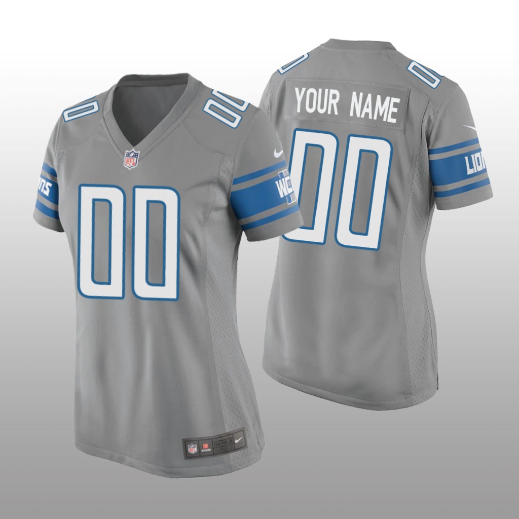 Detroit Lions Custom Silver Jersey Game - Women's