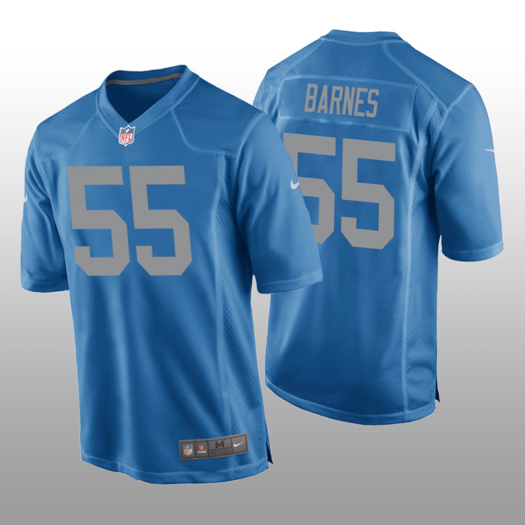 Detroit Lions Derrick Barnes Blue Jersey Throwback Game - Men's