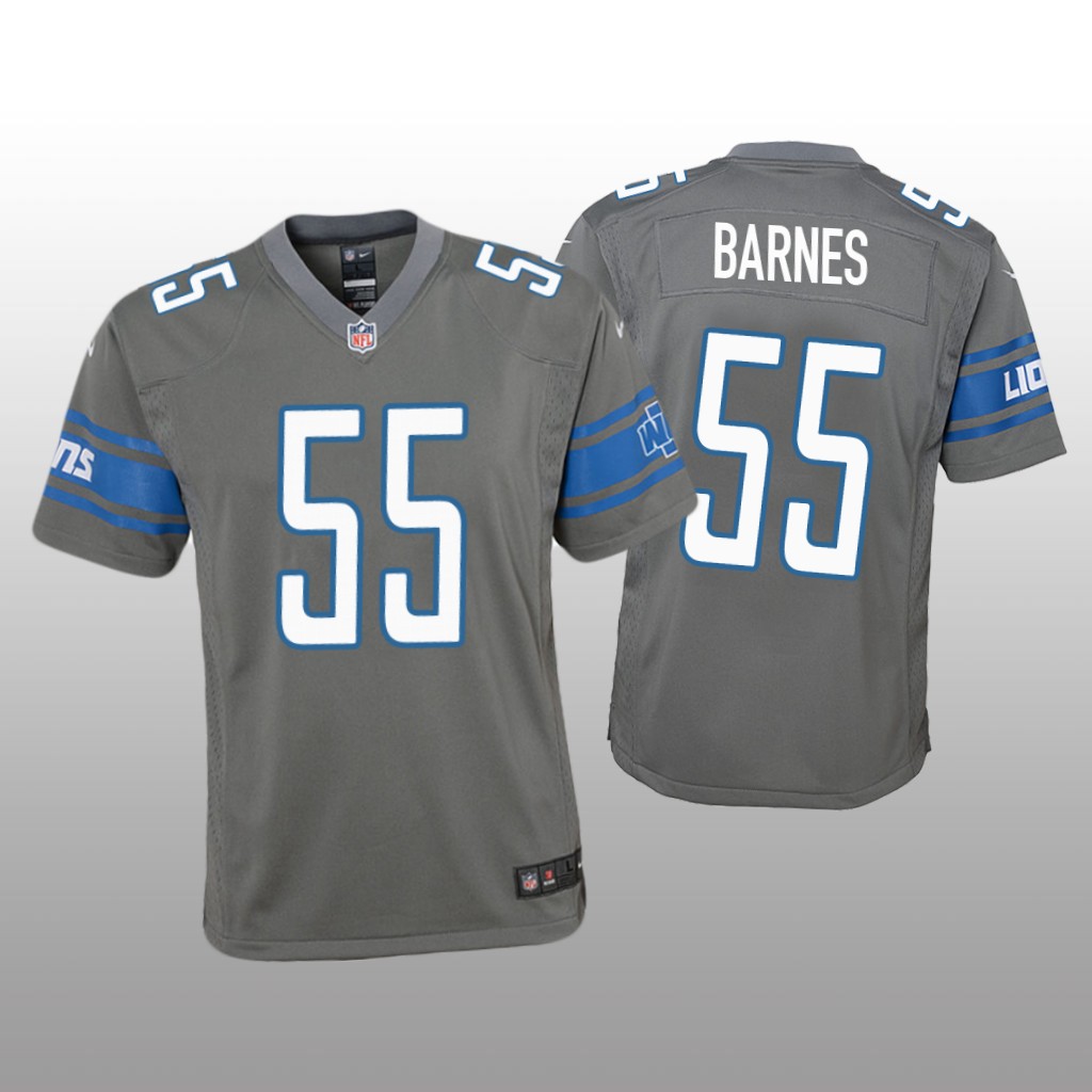 Detroit Lions Derrick Barnes Steel Jersey Color Rush Game - Youth