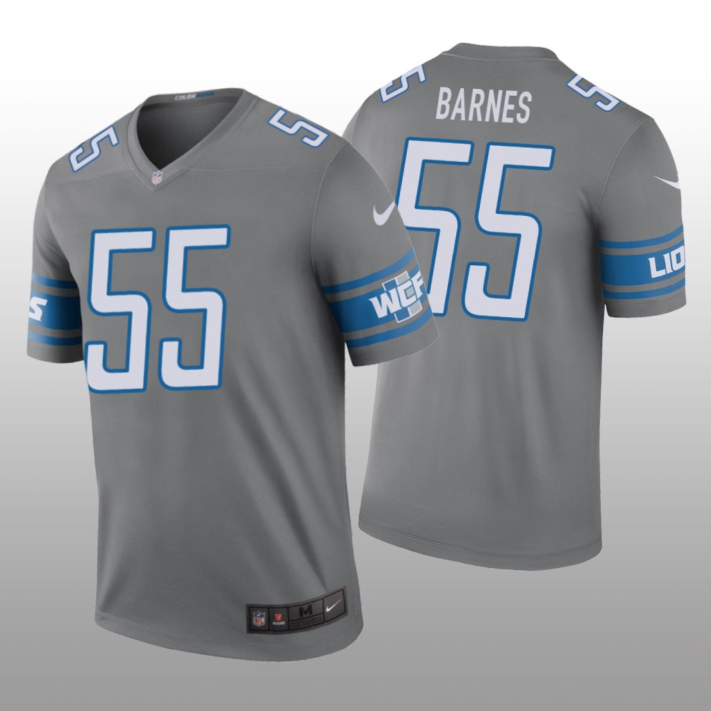 Detroit Lions Derrick Barnes Steel Jersey Color Rush Legend - Men's
