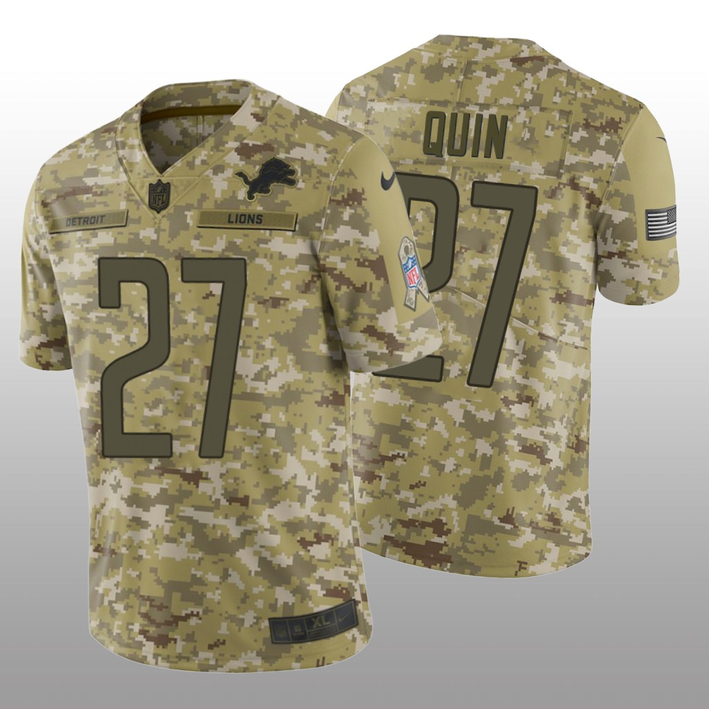 Detroit Lions Glover Quin #27 Salute to Service Limited Jersey - Camo