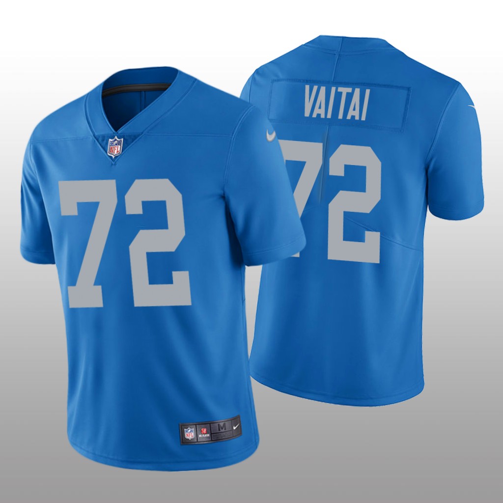 Detroit Lions Halapoulivaati Vaitai Blue Jersey Vapor Limited - Men's