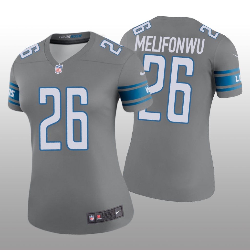 Detroit Lions Ifeatu Melifonwu Steel Jersey Color Rush Legend - Women's