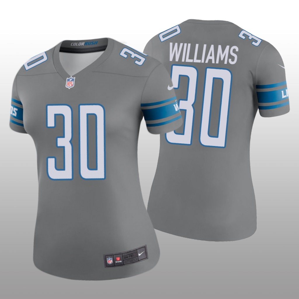 Detroit Lions Jamaal Williams Steel Jersey Color Rush Legend - Women's