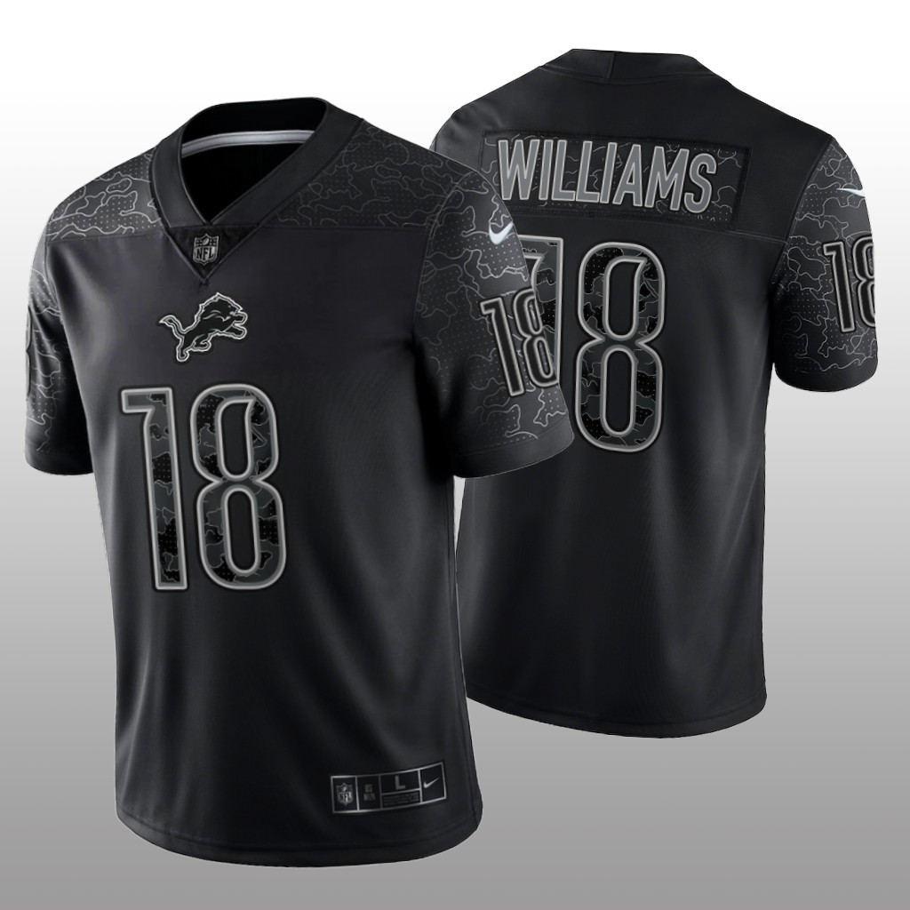 Detroit Lions Jameson Williams Black Jersey Reflective Limited  - Men's