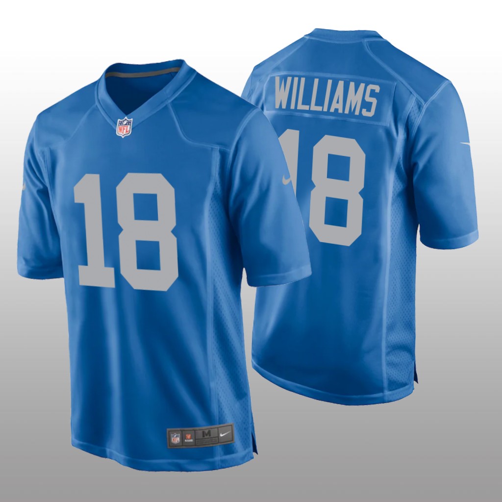 Detroit Lions Jameson Williams Blue Jersey Throwback Game - Men's