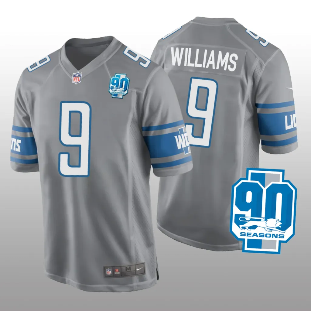 Detroit Lions Jameson Williams Silver Game 90th Season - Men's