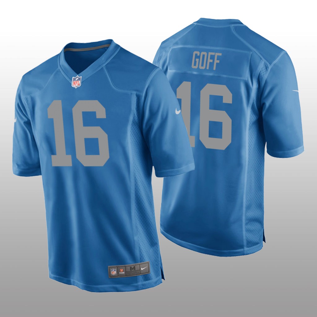 Detroit Lions Jared Goff Blue Jersey Throwback Game - Men's