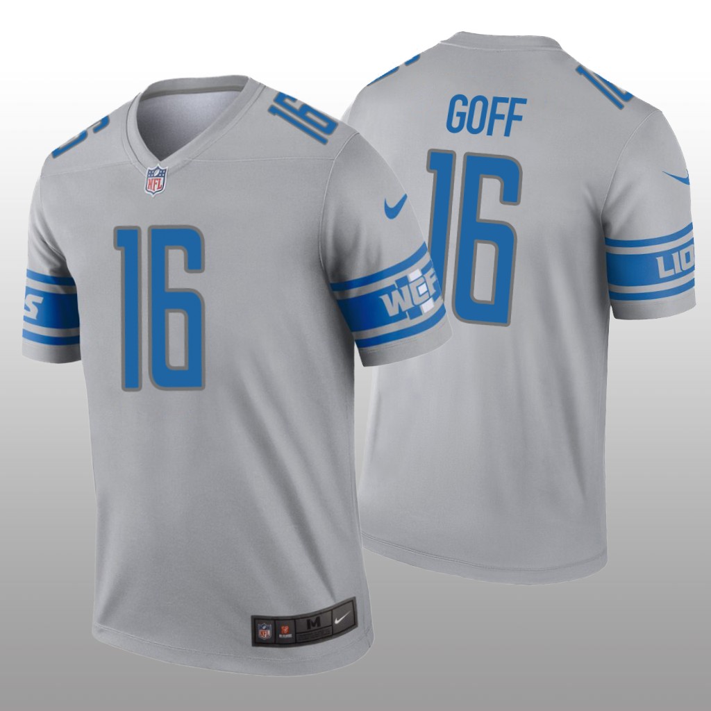 Detroit Lions Jared Goff Gray Jersey Inverted Legend - Men's