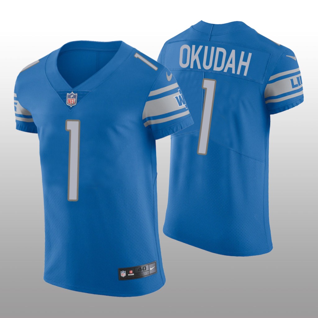 Detroit Lions Jeff Okudah Blue Jersey Vapor Elite Men's