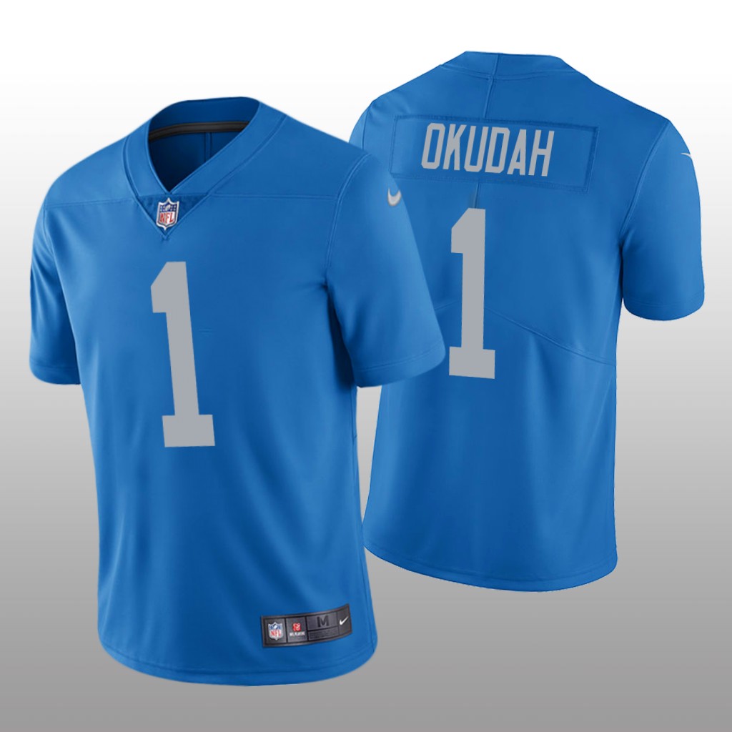 Detroit Lions Jeff Okudah Blue Jersey Vapor Limited - Men's
