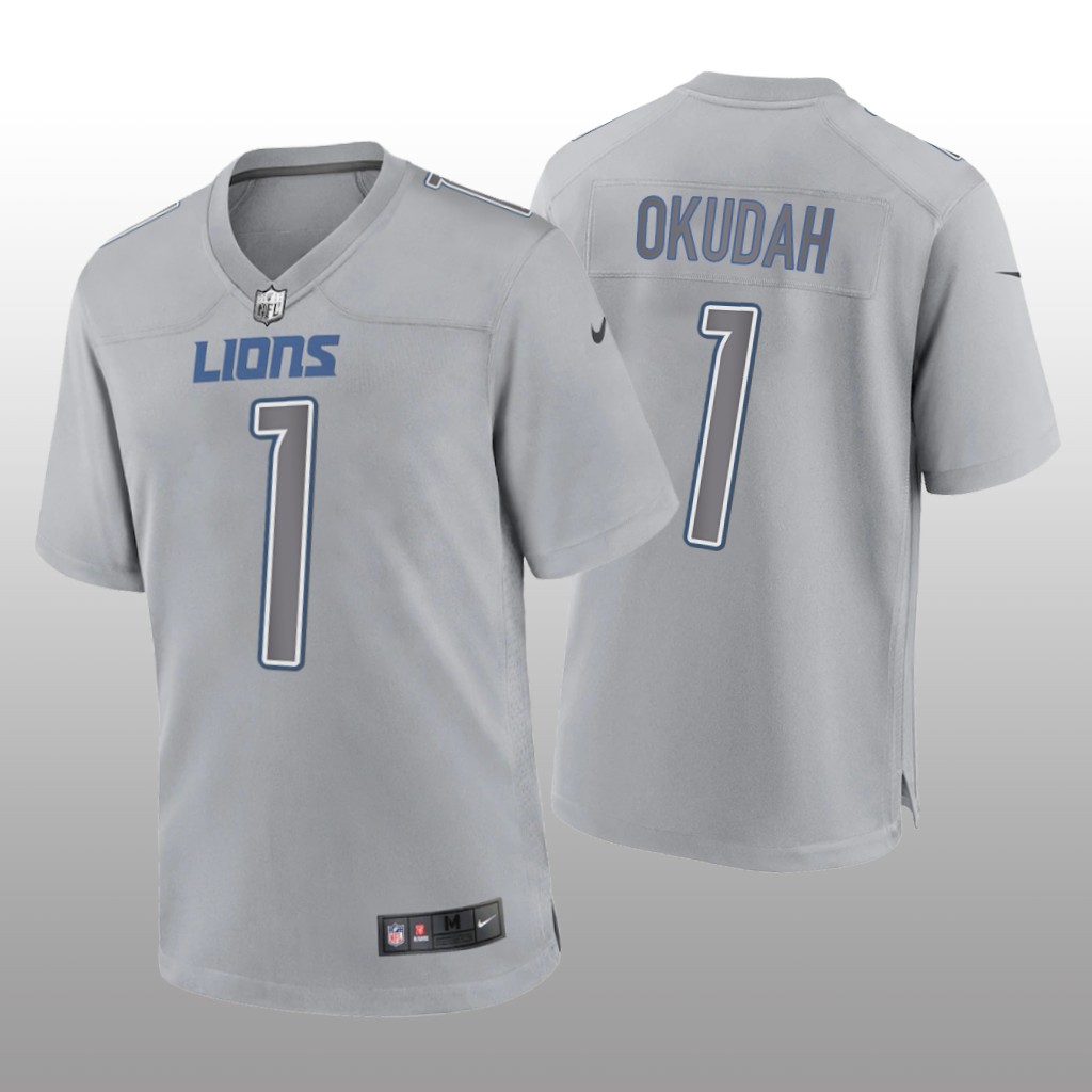 Detroit Lions Jeff Okudah Gray Jersey Atmosphere Fashion Game - Men's