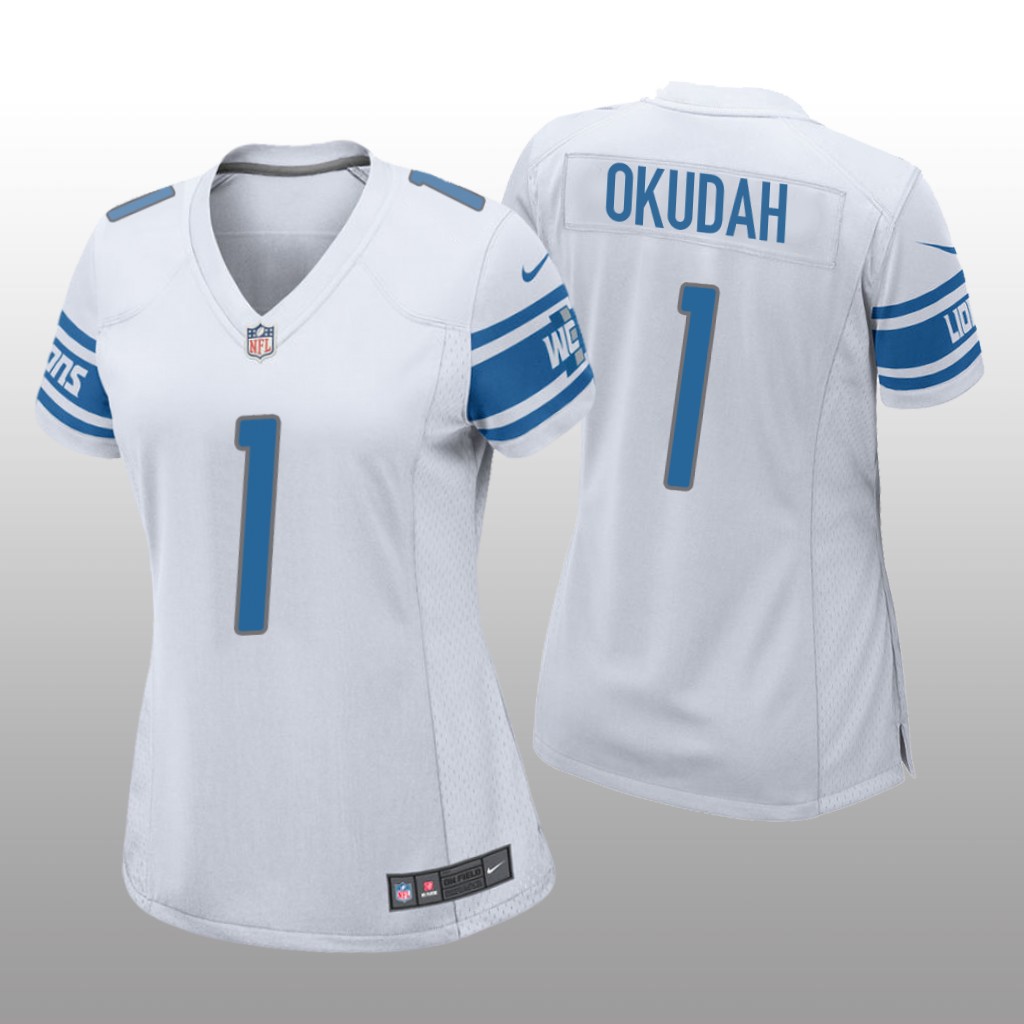 Detroit Lions Jeff Okudah White Jersey Game - Women's