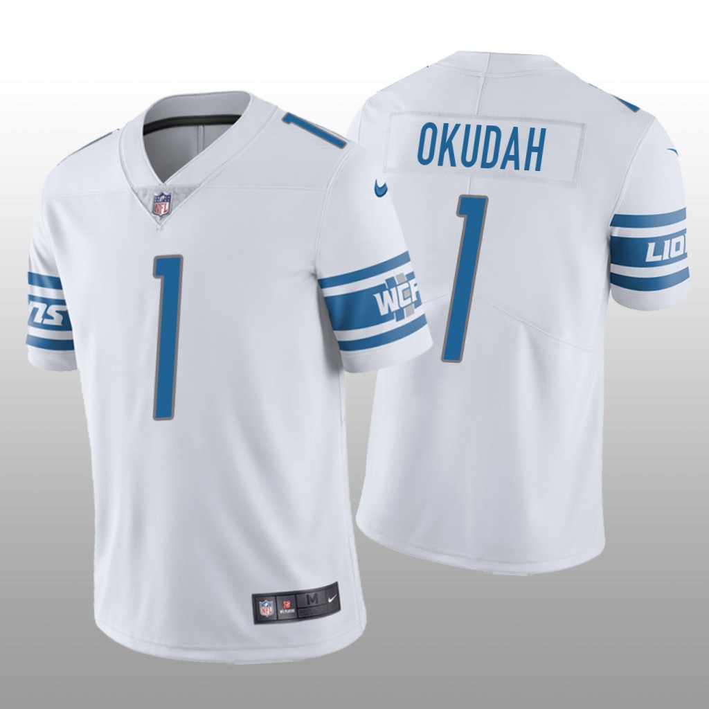 Detroit Lions Jeff Okudah White Jersey Vapor Limited - Men's