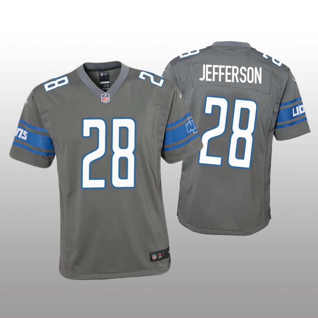 Detroit Lions Jermar Jefferson Steel Jersey Color Rush Game - Youth