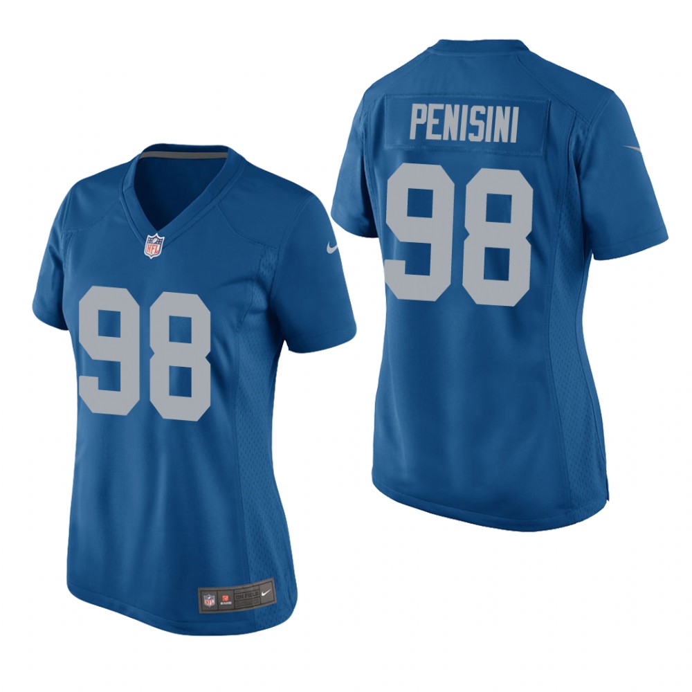 Detroit Lions John Penisini Blue Jersey Throwback Game - Women's