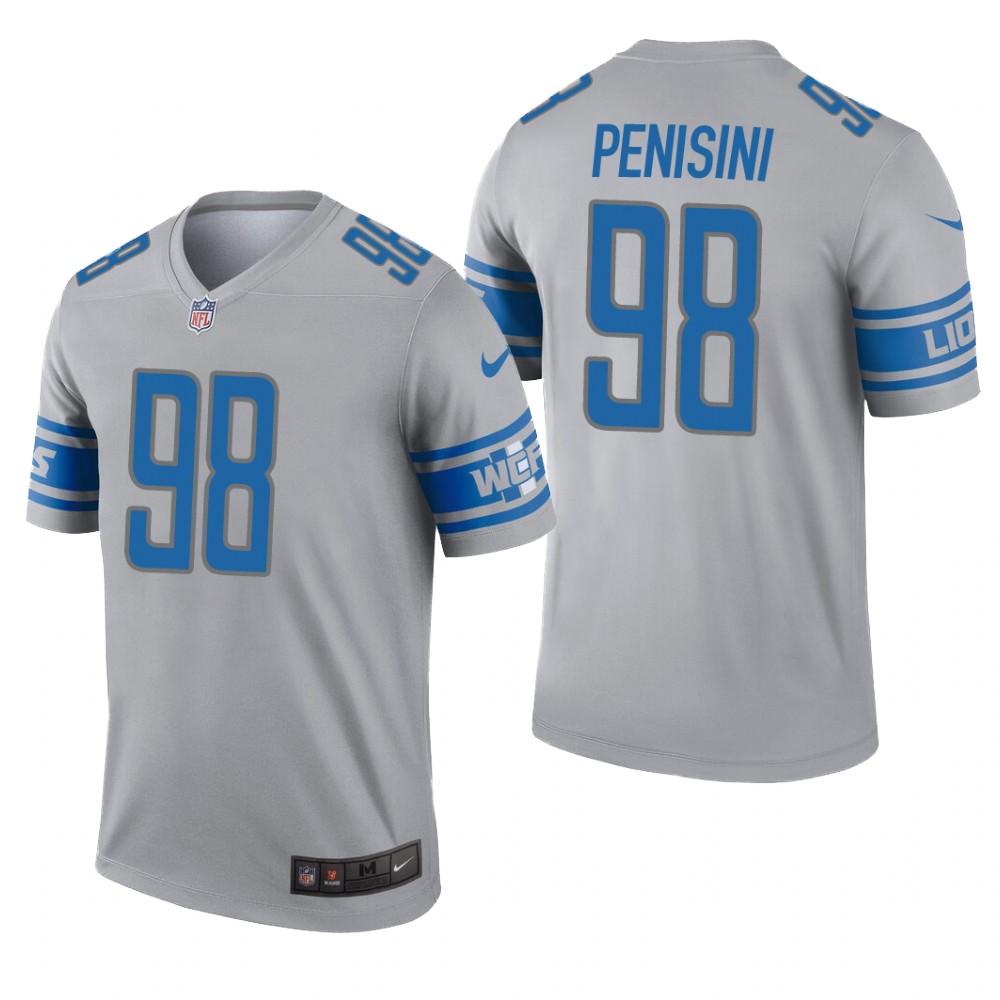 Detroit Lions John Penisini Gray Jersey Inverted Legend - Men's