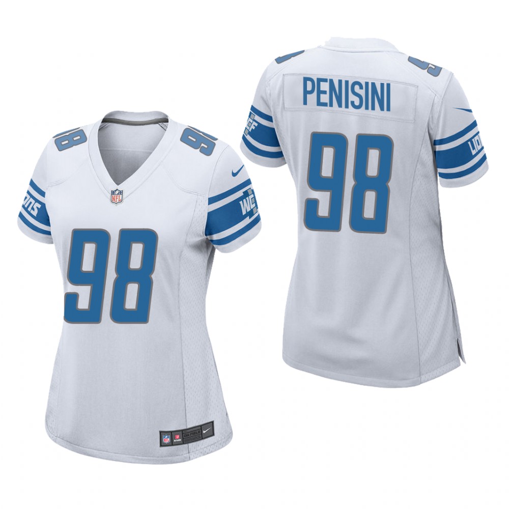 Detroit Lions John Penisini White Jersey Game - Women's
