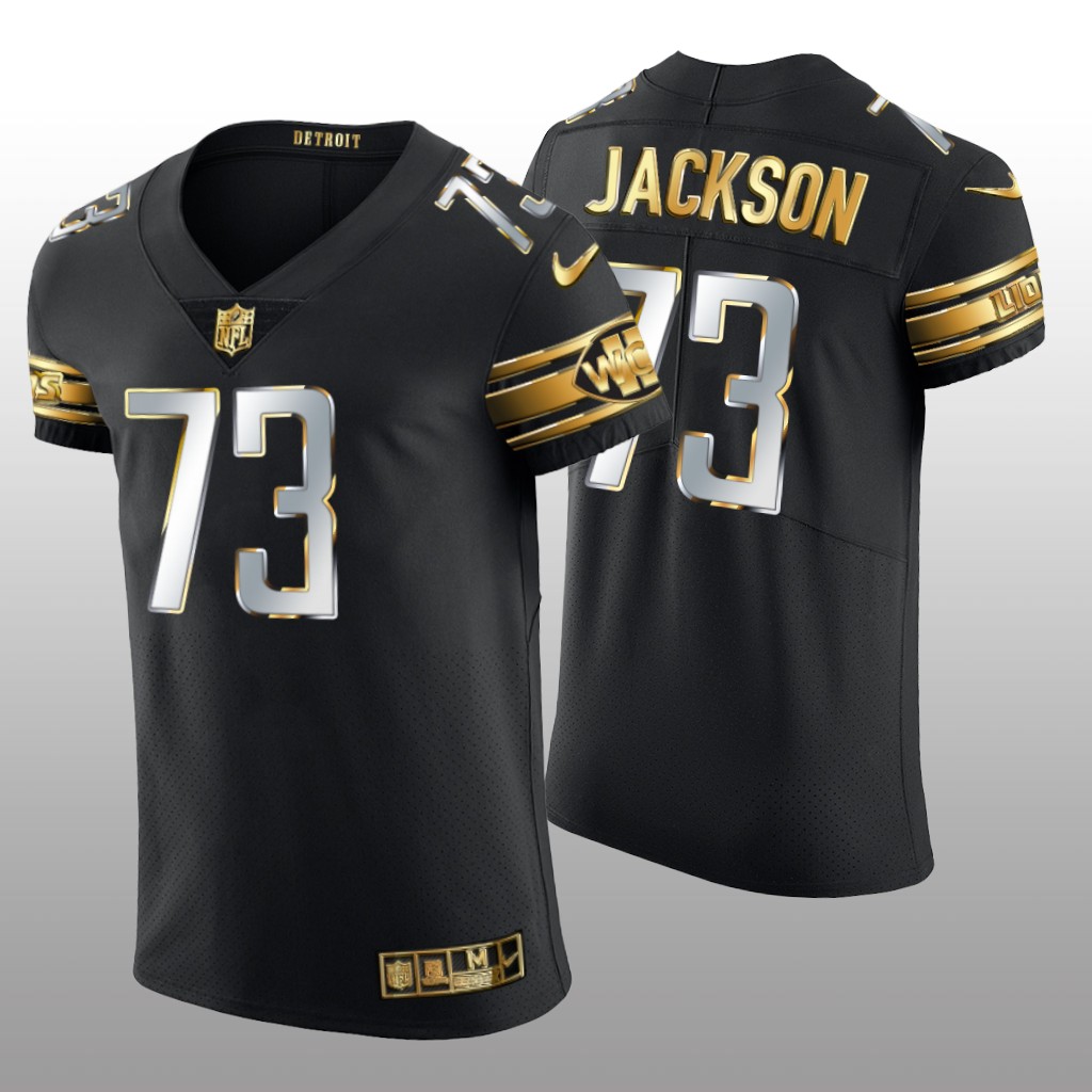 Detroit Lions Jonah Jackson Black Elite Jersey Golden Edition Men's