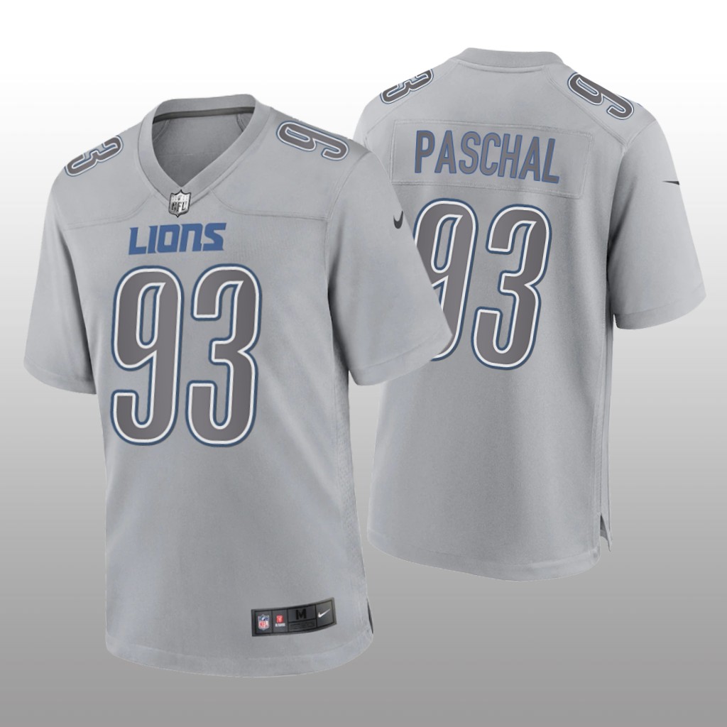 Detroit Lions Josh Paschal Gray Jersey Atmosphere Fashion Game - Men's