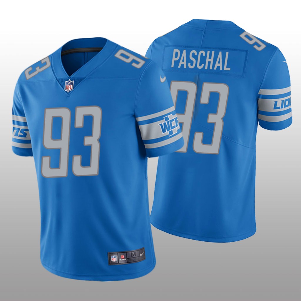 Detroit Lions Josh Paschal Light Blue Jersey Vapor Limited - Men's