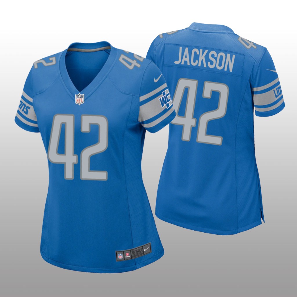 Detroit Lions Justin Jackson Blue Jersey Game - Women's