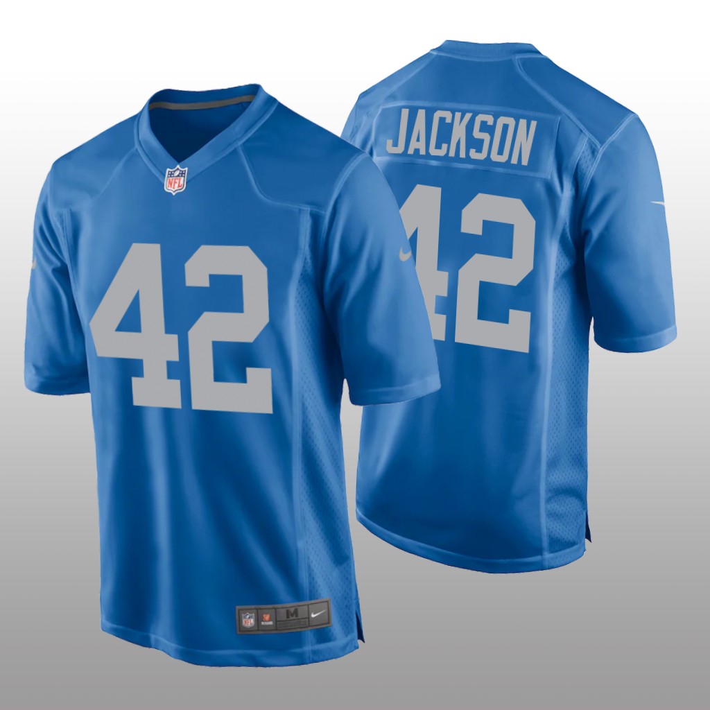 Detroit Lions Justin Jackson Blue Jersey Throwback Game - Men's
