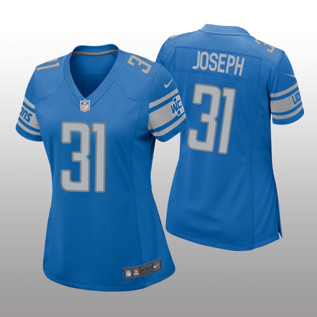 Detroit Lions Kerby Joseph Blue Jersey Game - Women's