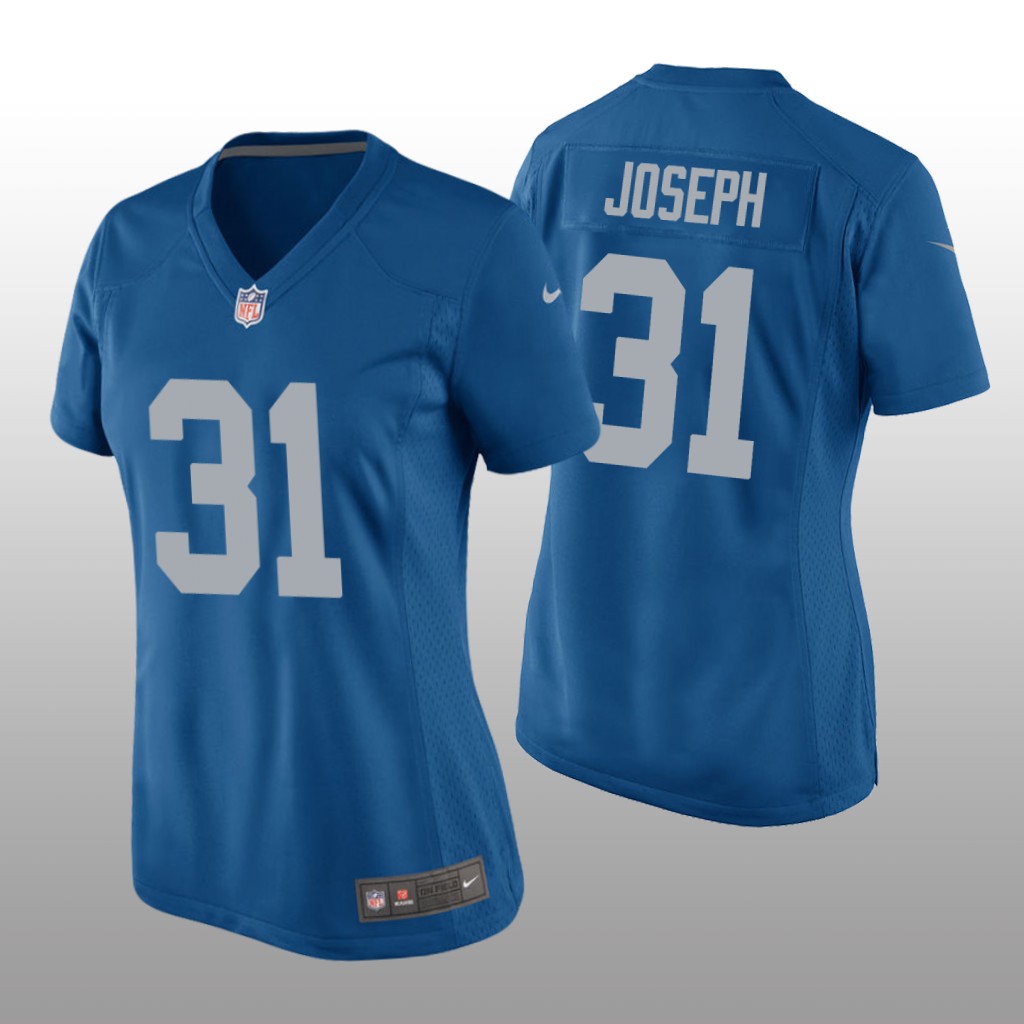 Detroit Lions Kerby Joseph Blue Jersey Throwback Game - Women's