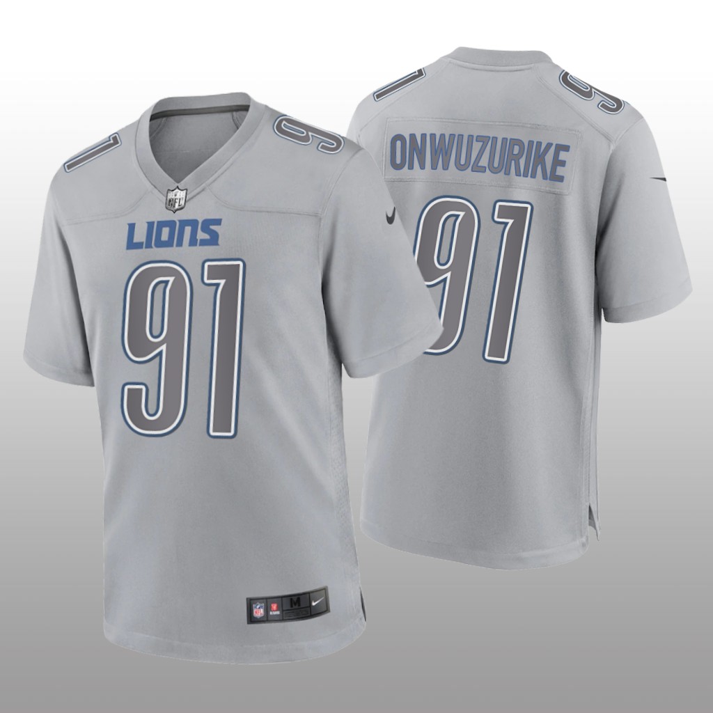 Detroit Lions Levi Onwuzurike Gray Jersey Atmosphere Fashion Game - Men's