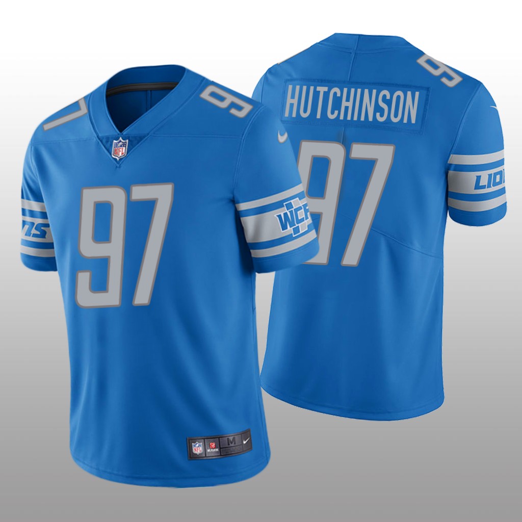 Detroit Lions Light Blue 2022 NFL Draft Vapor Limited Aidan Hutchinson Jersey