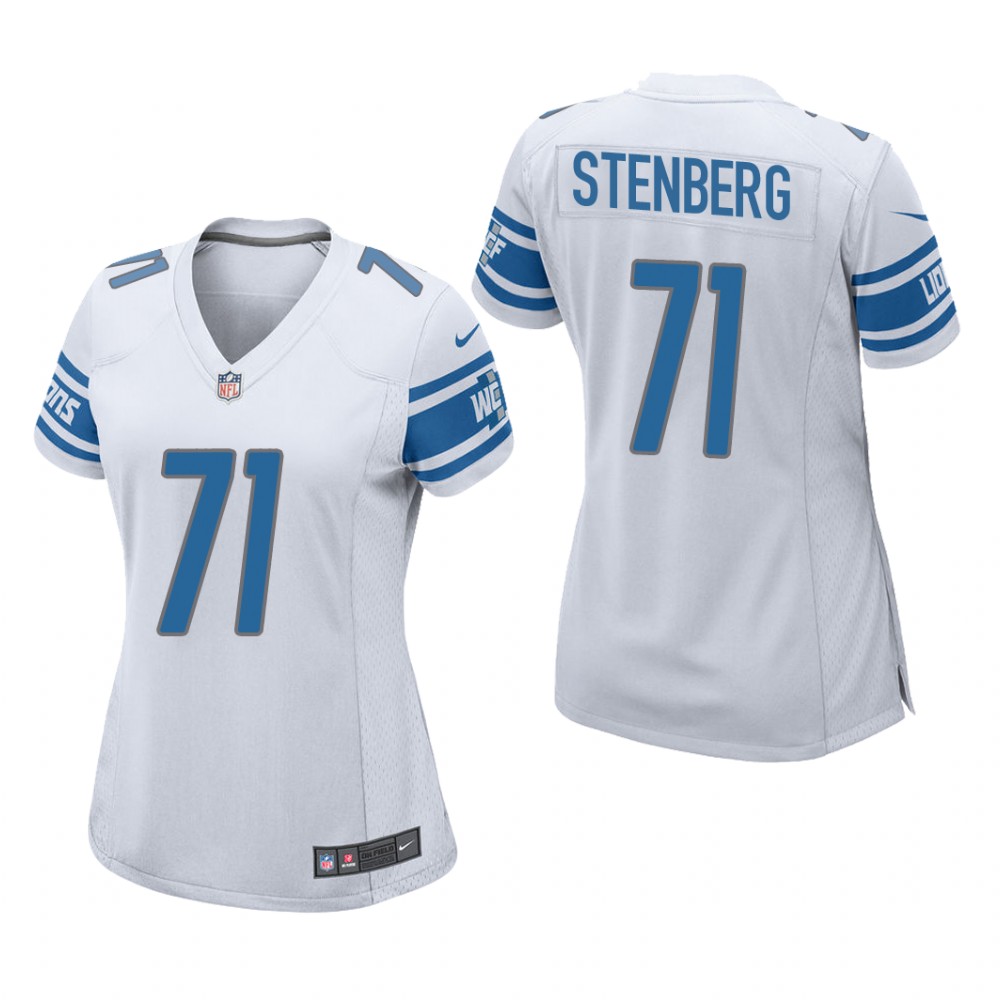 Detroit Lions Logan Stenberg White Jersey Game - Women's