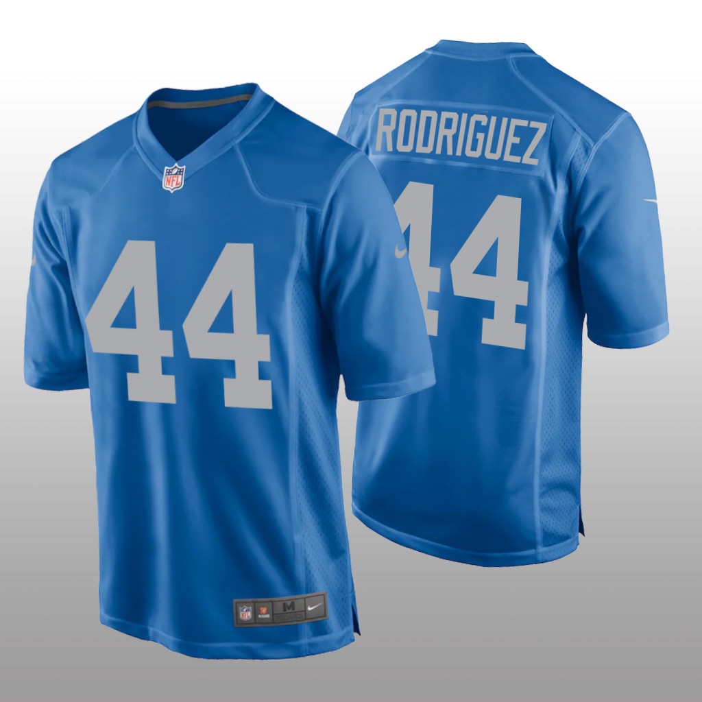 Detroit Lions Malcolm Rodriguez Blue Jersey Throwback Game - Men's