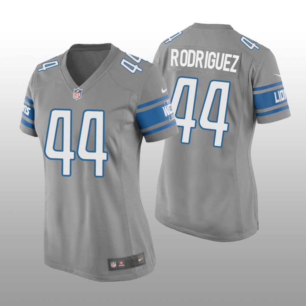 Detroit Lions Malcolm Rodriguez Silver Jersey Game - Women's
