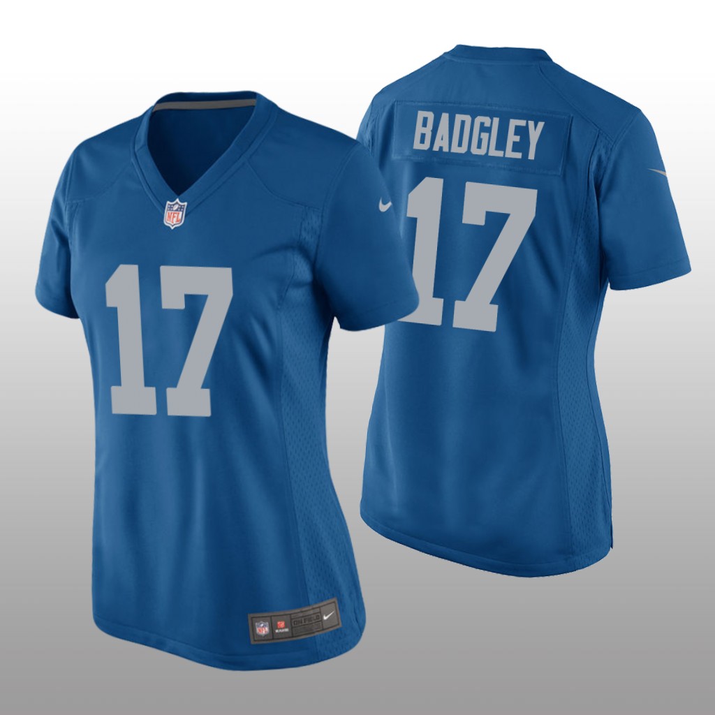 Detroit Lions Michael Badgley Blue Jersey Throwback Game - Women's