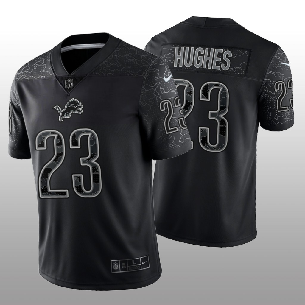 Detroit Lions Mike Hughes Black Jersey Reflective Limited  - Men's