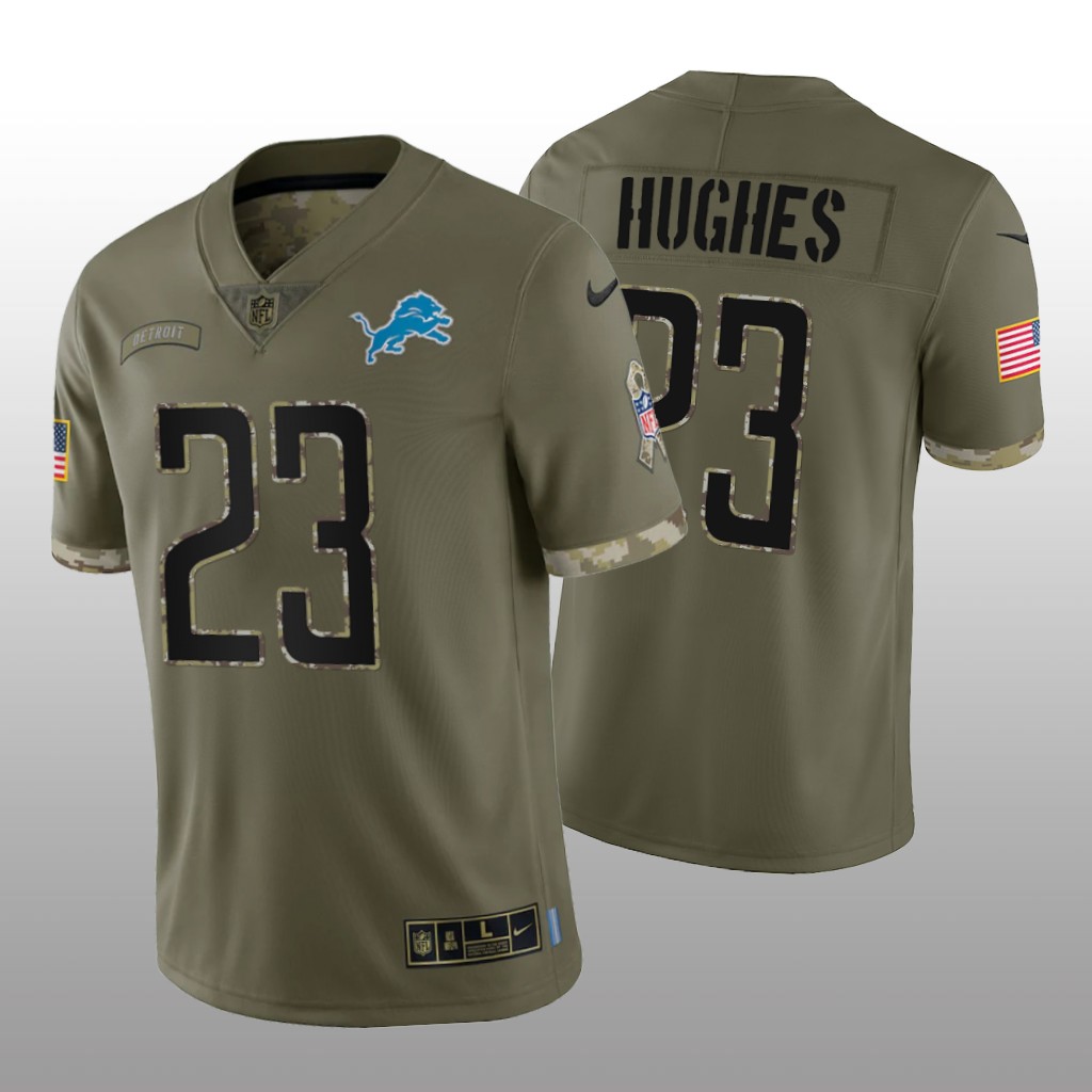 Detroit Lions Mike Hughes Olive Limited Jersey 2022 Salute To Service - Men's