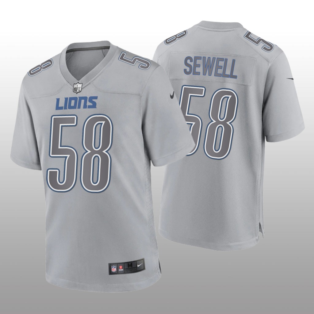 Detroit Lions Penei Sewell Gray Jersey Atmosphere Fashion Game - Men's