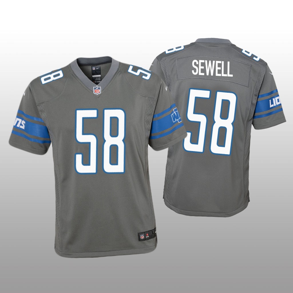 Detroit Lions Penei Sewell Steel Jersey Color Rush Game - Youth