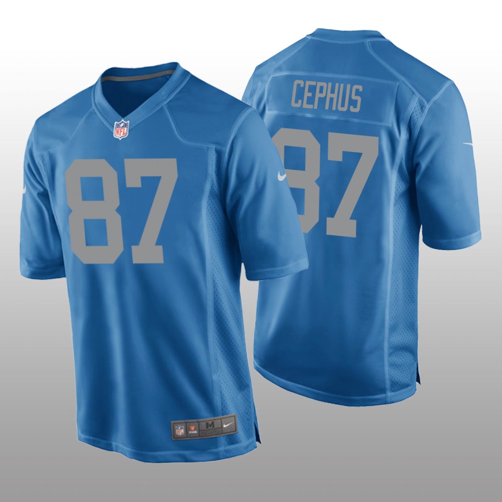 Detroit Lions Quintez Cephus Blue Jersey Throwback Game - Men's