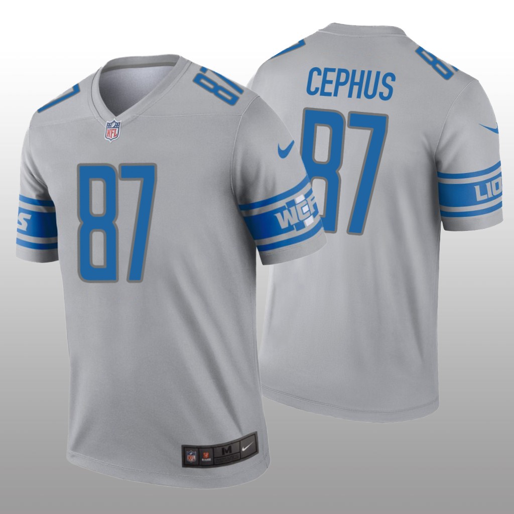 Detroit Lions Quintez Cephus Gray Jersey Inverted Legend - Men's