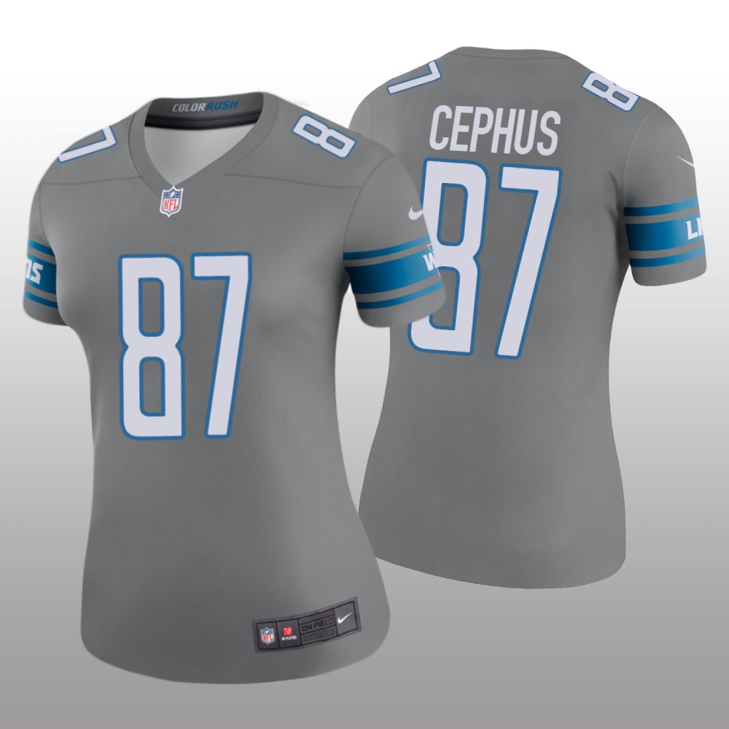 Detroit Lions Quintez Cephus Steel Jersey Color Rush Legend - Women's